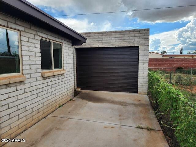 view of garage