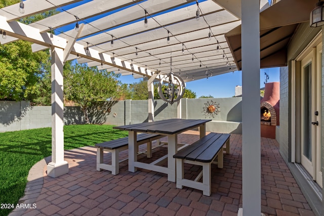 view of patio / terrace with a pergola