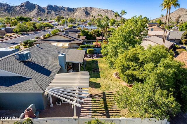 aerial view with a mountain view