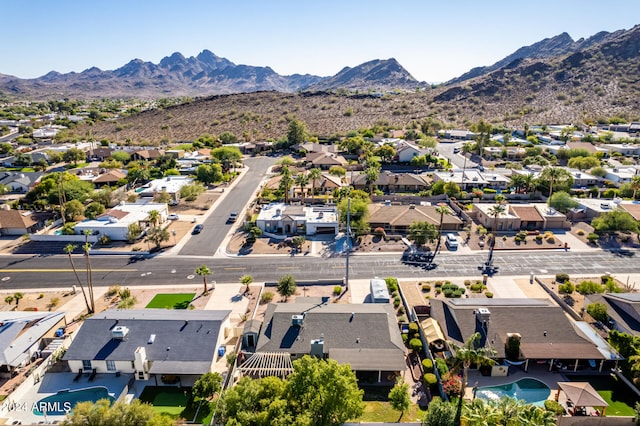 drone / aerial view with a mountain view