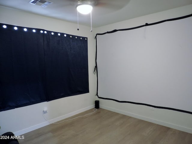 30111 N Oak Dr, Florence, AZ 85132 - spare room featuring wood finished floors, baseboards, ceiling fan, and visible vents
