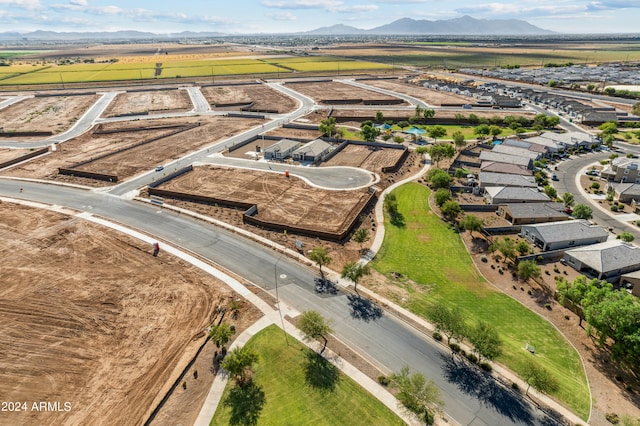 drone / aerial view with a mountain view