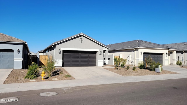 single story home featuring a garage