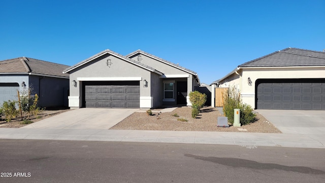 single story home with a garage