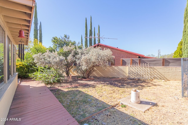 view of yard featuring a deck