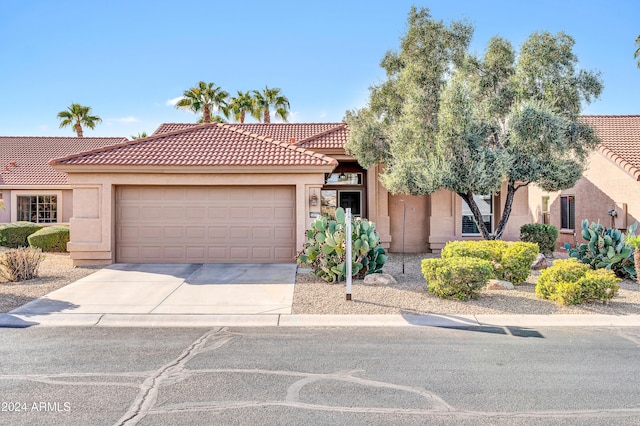 view of front of property featuring a garage