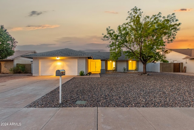 view of front of house with a garage