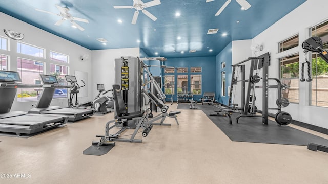 14870 W Encanto Blvd Unit 1059, Goodyear, AZ 85395 - gym with ceiling fan and healthy amount of natural light
