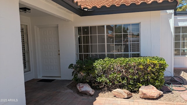 1044 N Arvada N, Mesa, AZ 85205 - entrance to property featuring a tiled roof