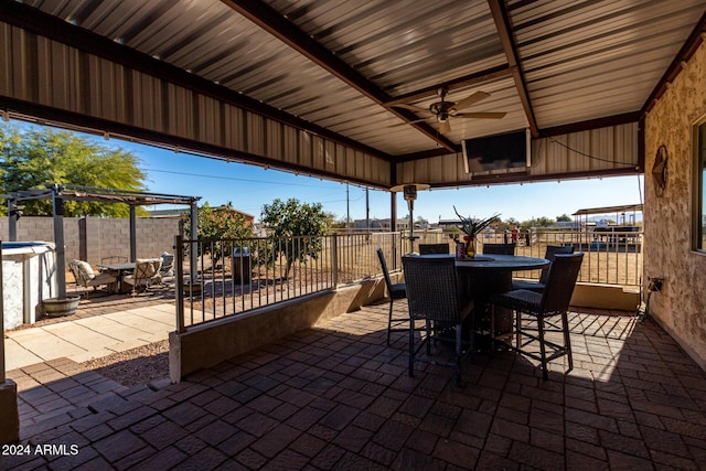 view of patio / terrace with ceiling fan