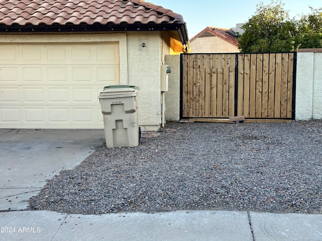 view of garage