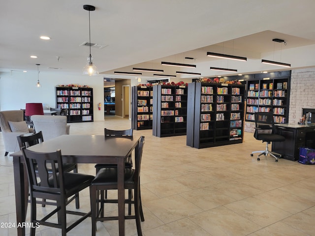 view of tiled dining space