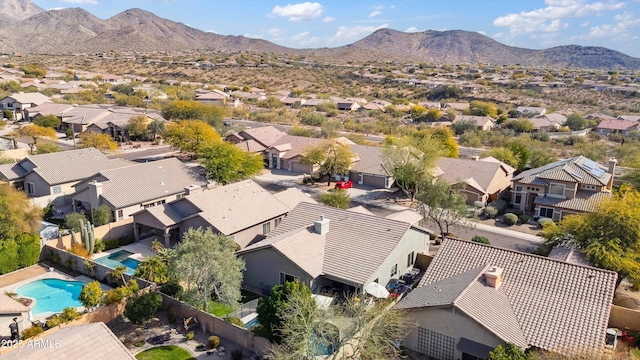 drone / aerial view with a mountain view