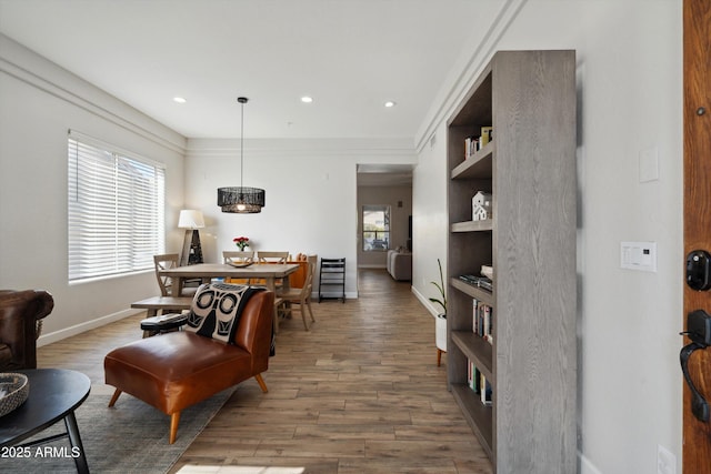 interior space with hardwood / wood-style flooring and a healthy amount of sunlight