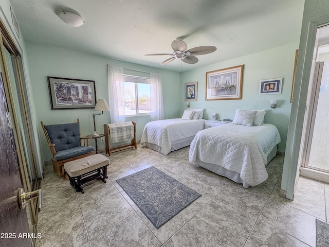 bedroom with a ceiling fan