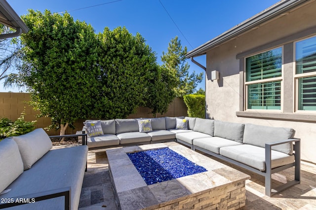 view of patio featuring outdoor lounge area