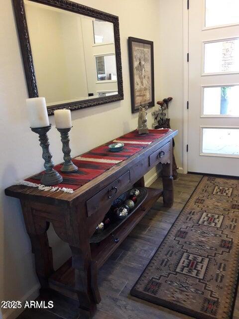 interior space with wood finished floors