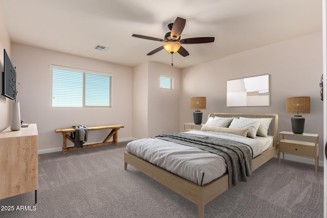 6632 W Saguaro Park Ln, Glendale, AZ 85310 - bedroom featuring carpet floors, baseboards, and ceiling fan