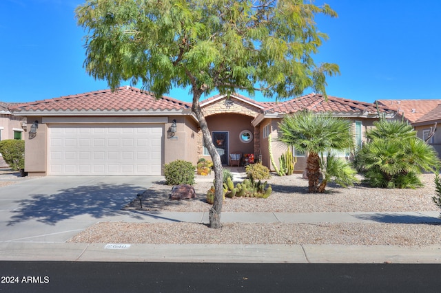 view of front of property featuring a garage