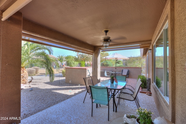 view of patio / terrace with ceiling fan