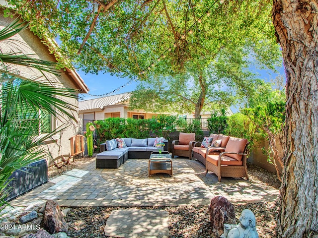 view of patio with outdoor lounge area