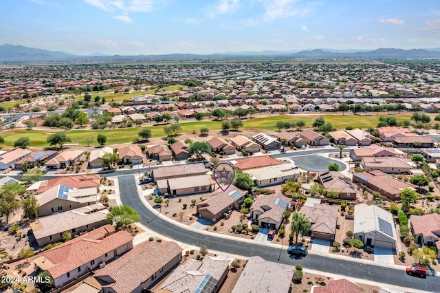 aerial view featuring a mountain view