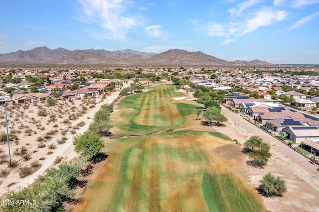 drone / aerial view with a mountain view