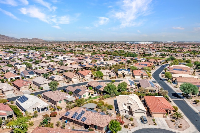 bird's eye view featuring a mountain view