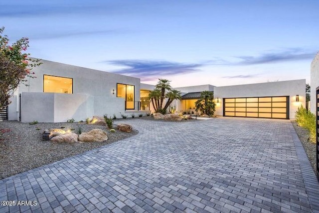 contemporary home with a garage