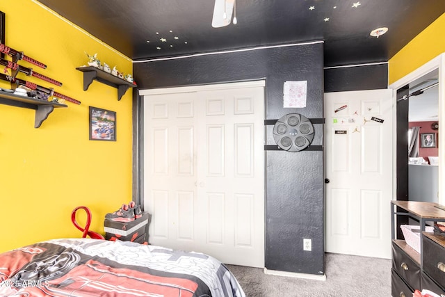 bedroom with carpet floors