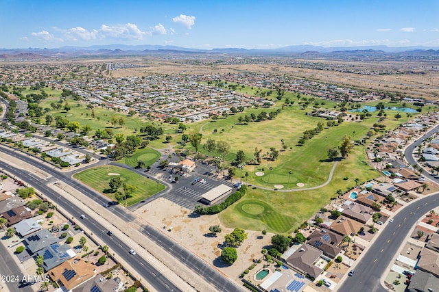 aerial view with a mountain view