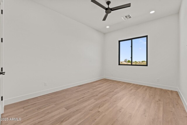 34256 S State Route 89th Hwy, Wickenburg, AZ 85390 - empty room featuring ceiling fan, light wood-type flooring, baseboards, and recessed lighting
