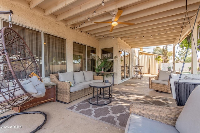 view of patio / terrace with outdoor lounge area and ceiling fan