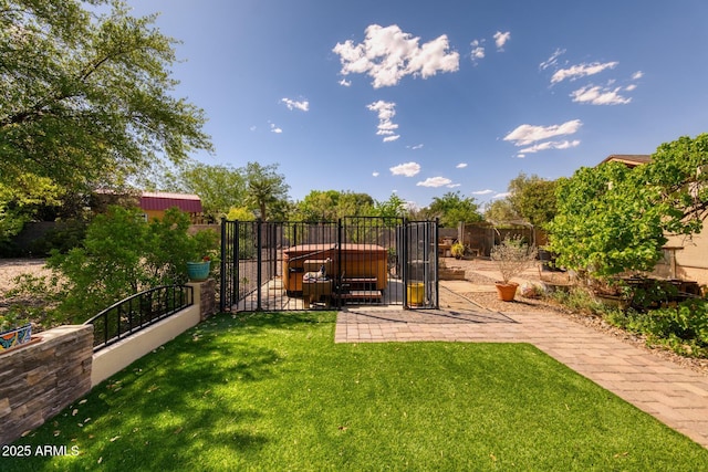 view of yard with a gate and fence