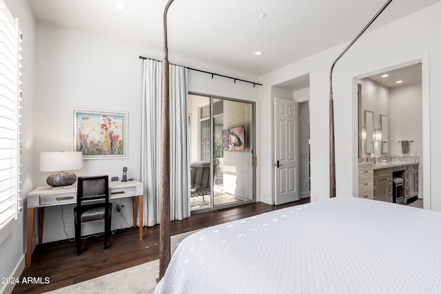 bedroom featuring dark wood-type flooring