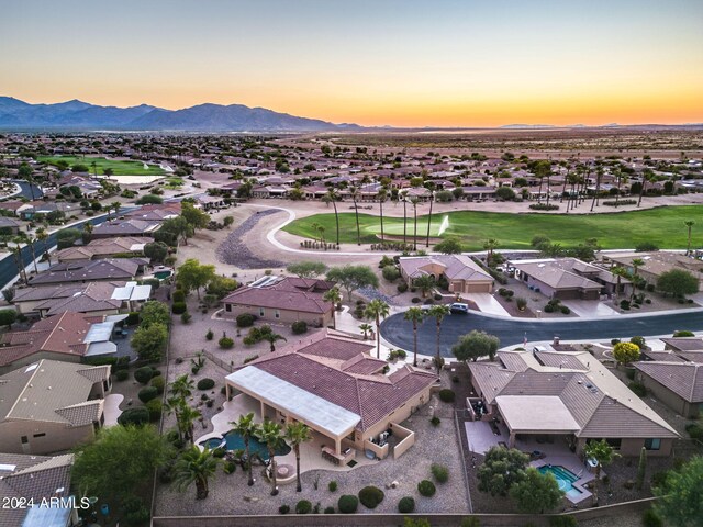 aerial view with a residential view and a mountain view