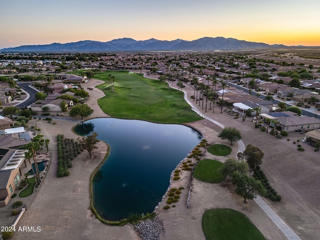 aerial view with a residential view and a water and mountain view