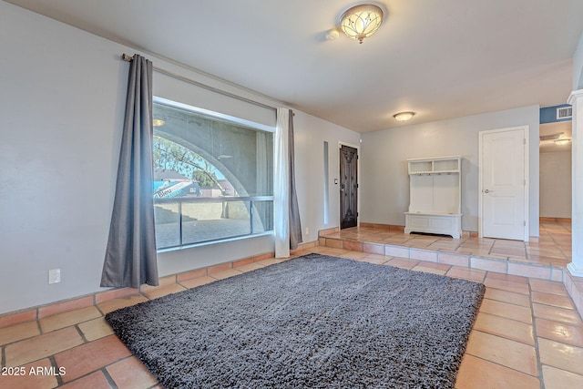 interior space featuring tile patterned flooring