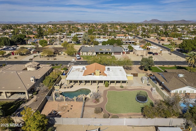 aerial view with a mountain view