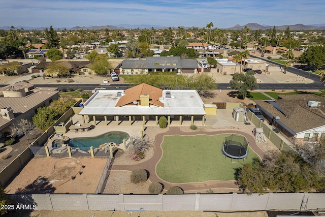 drone / aerial view with a mountain view