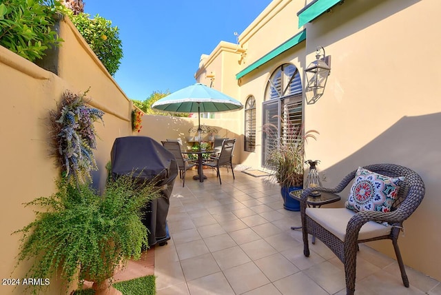 view of patio with grilling area