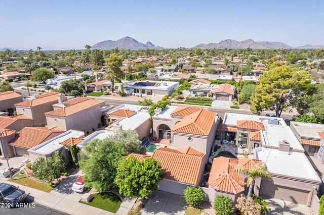 aerial view featuring a mountain view