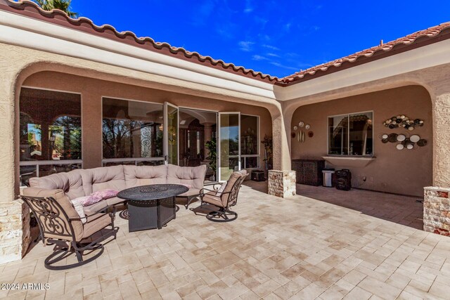 view of patio featuring outdoor lounge area