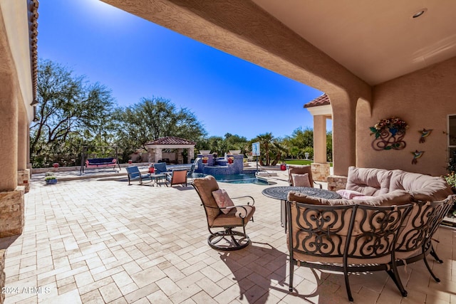 view of patio / terrace with an outdoor living space