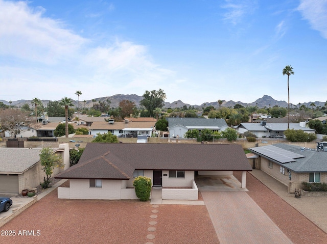 exterior space with a mountain view