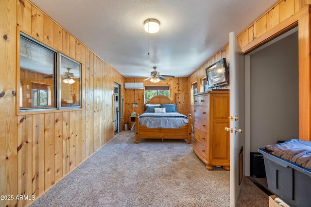 3384 Turkey Run, Overgaard, AZ 85933 - bedroom with light colored carpet and wood walls