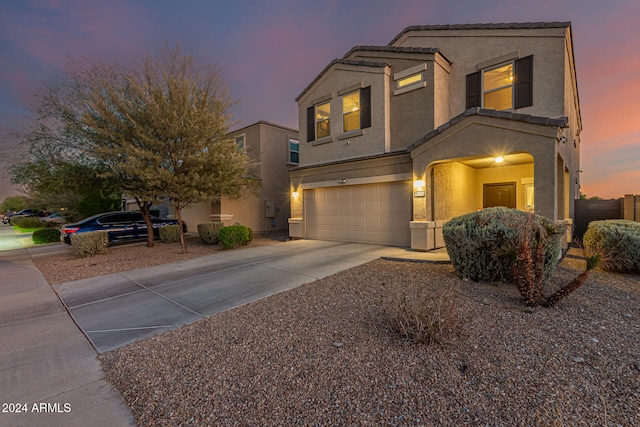 view of front of home featuring a garage