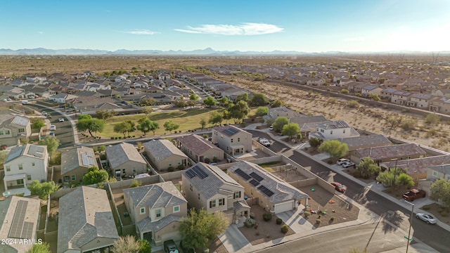 aerial view with a mountain view