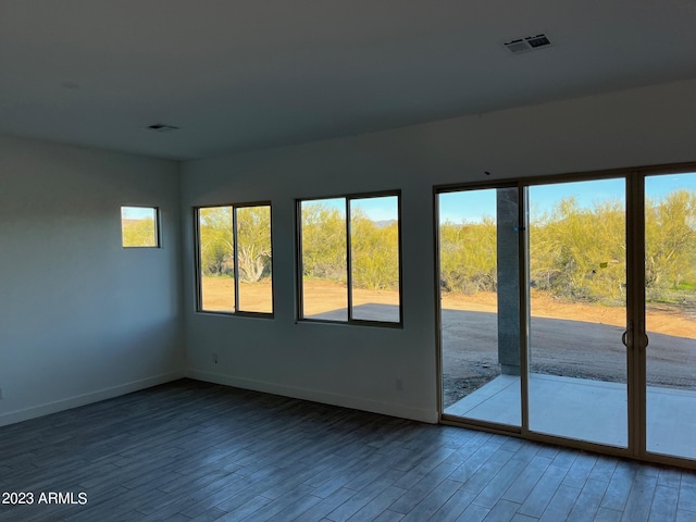 interior space with hardwood / wood-style flooring