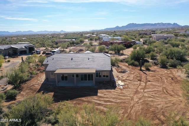 drone / aerial view with a mountain view